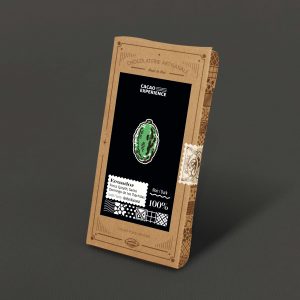 Présentation tablette de chocolat - origine Equateur - 100% cacao dans son emballage kraft