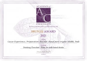 Récompense Bronze chocolat chaud 2021 